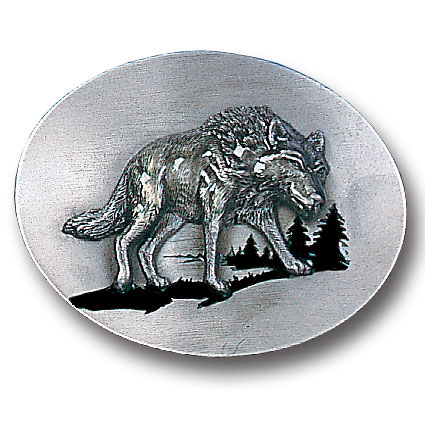 Belt Buckle - Wolf Silhouette
